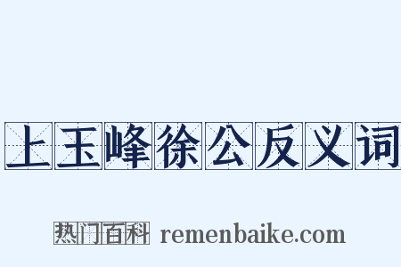 上玉峰徐公反义词是什么意思的图片